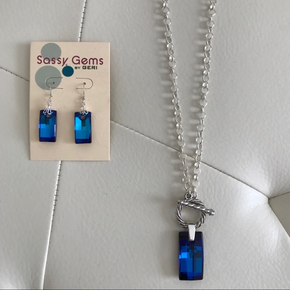 Custom Designed Swarovski Gem Sterling Silver Set - Picture 7 of 11